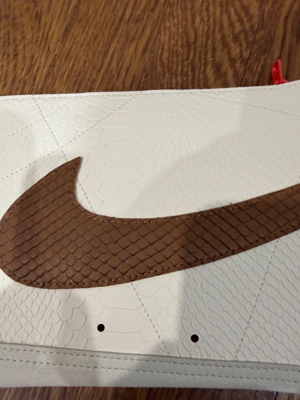 Nike White Wristlet Pouch with Brown Swoosh Accent - Picture 3 of 10